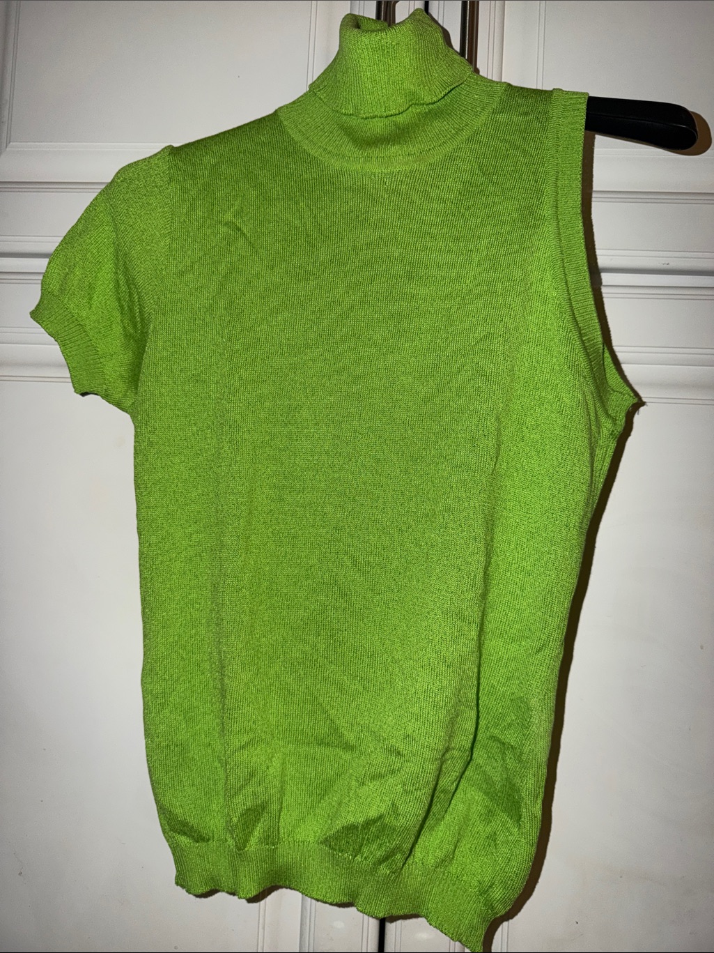 Versus Gianni Versace Green One Shoulder Short Sleeve Knit Top